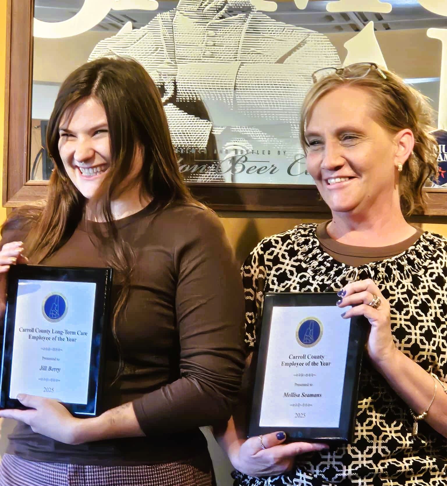 J Berry and M Seamans awarded County employees of the year